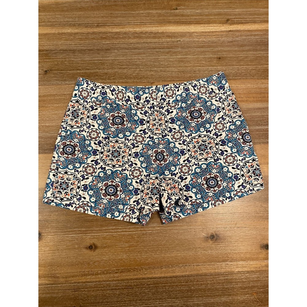 Loft Shorts sz 10 The Riviera Short Teal, Orange,Navy Blue Abstract print